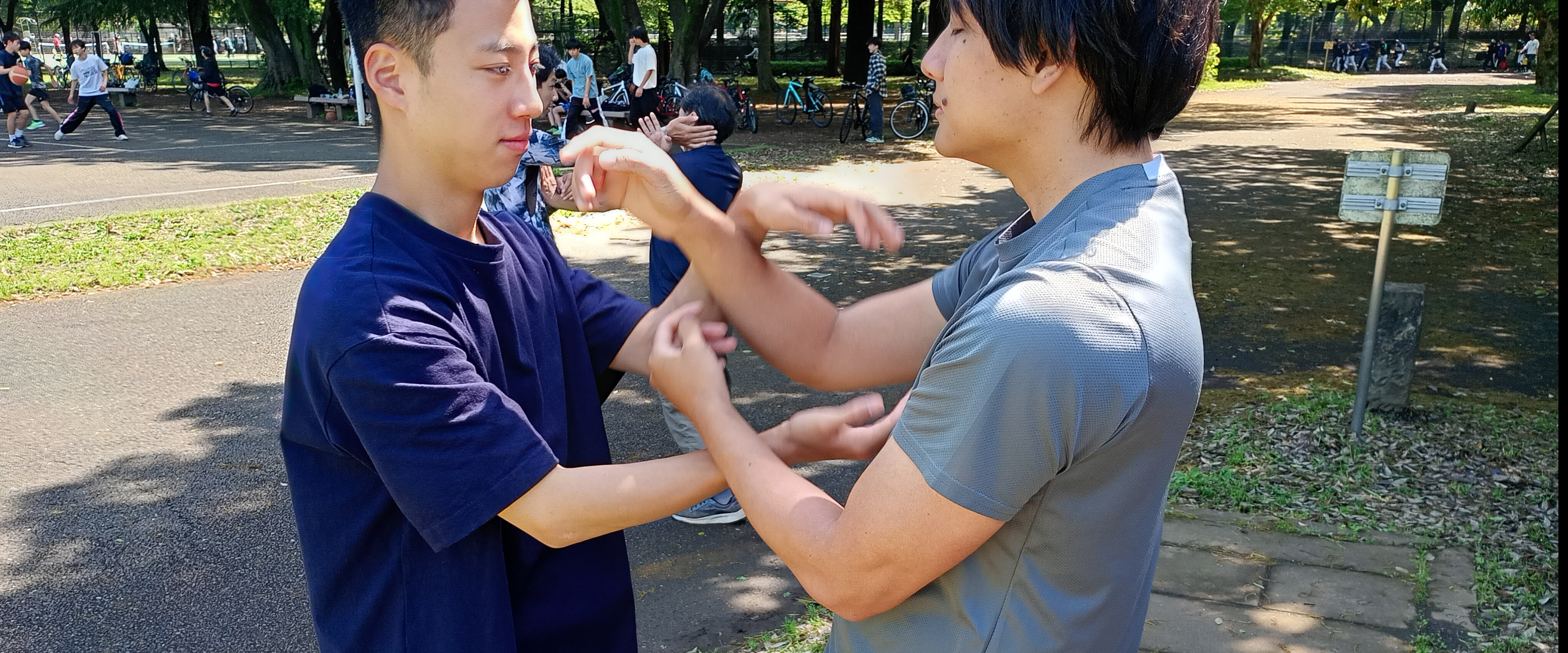詠春拳の技法:盤手では正中線をしっかり閉じる