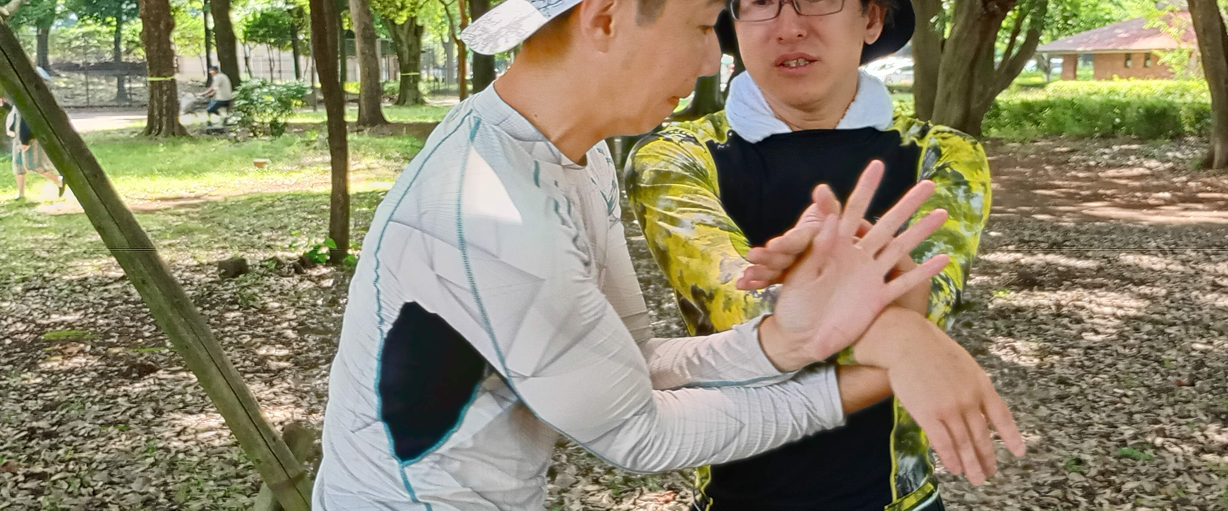 詠春拳の技法:腕をトラップしつつ隙間から手を差し込む